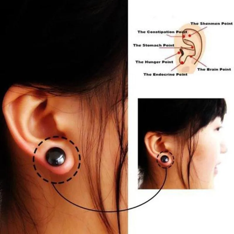 1 Pair Stimulating Acupoints Healthy Stud Earring Weight Loss Bio Magnetic Therapy Earrings Magnet in Ear Slimming Dropshipping