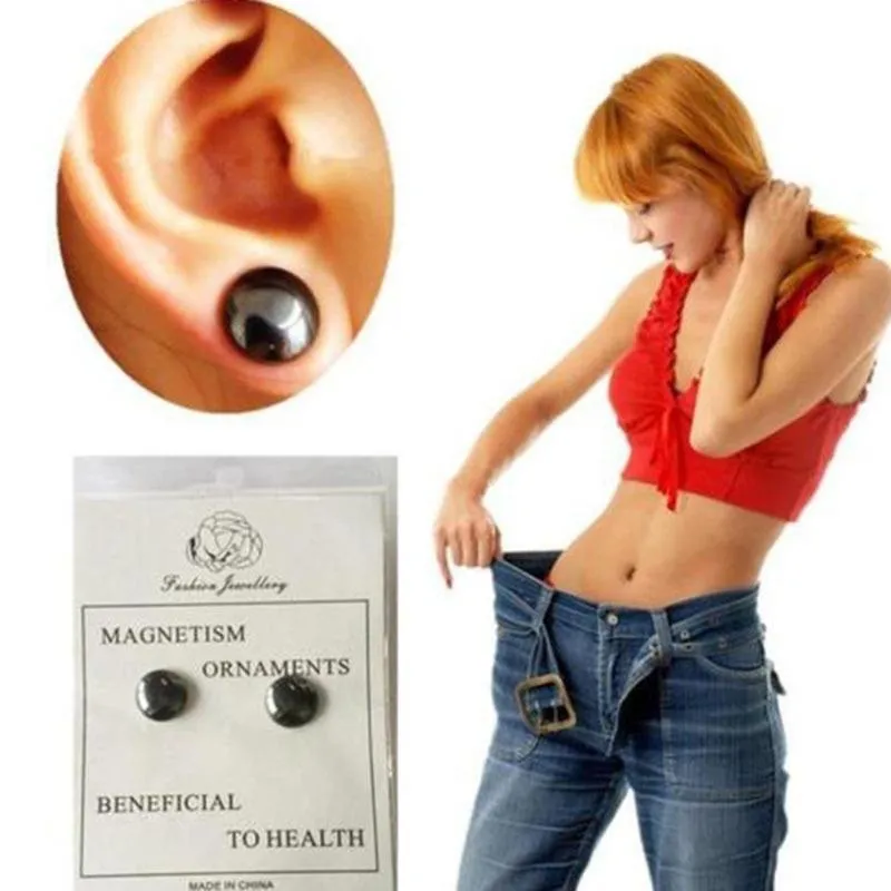 1 Pair Stimulating Acupoints Healthy Stud Earring Weight Loss Bio Magnetic Therapy Earrings Magnet in Ear Slimming Dropshipping