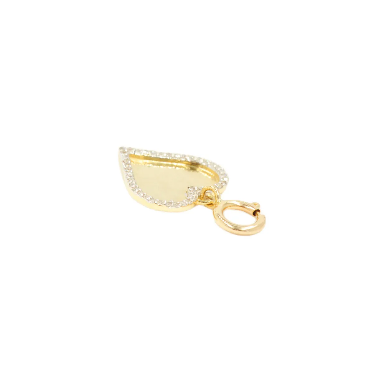 10k Yellow Gold 'Diamond Border Heart' Charm - 10008