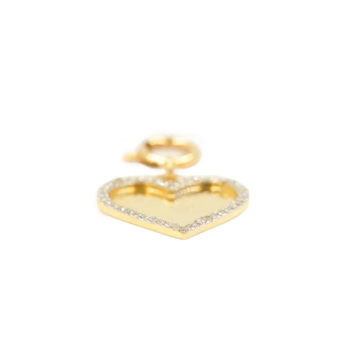 10k Yellow Gold 'Diamond Border Heart' Charm - 10008