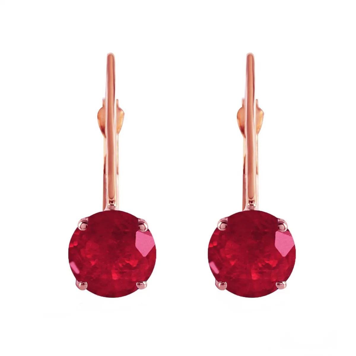 1.2 Carat 14K Solid Rose Gold Solitaire Ruby Earrings