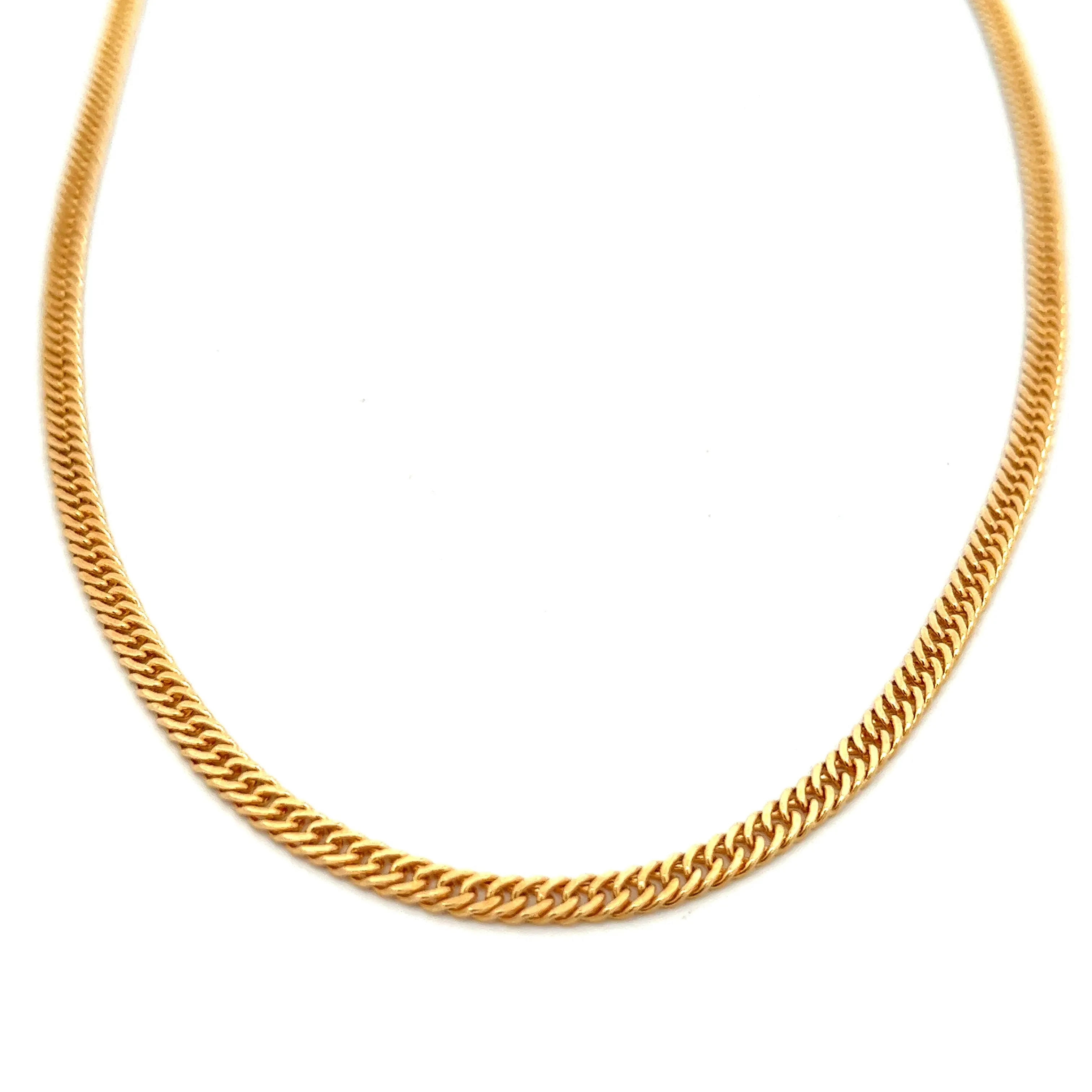 14K-gold-filled fancy curb chain necklace - 16"