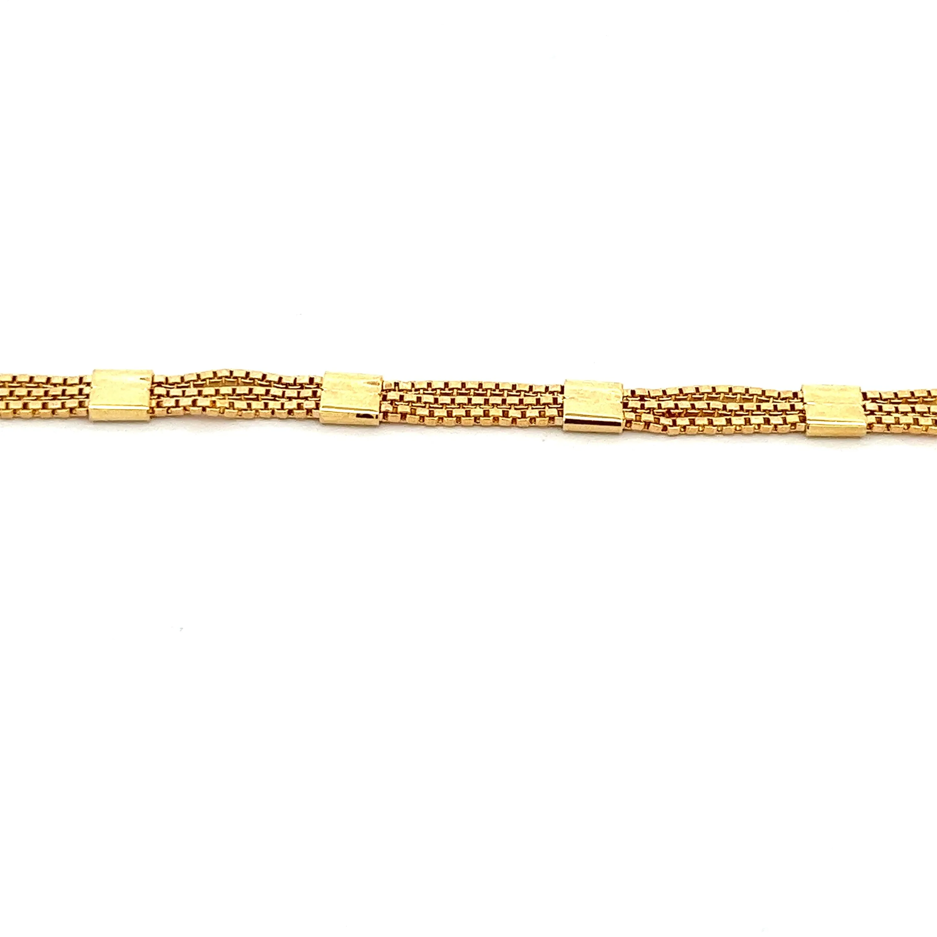 14K-gold-filled triple-strand station necklace - 16"