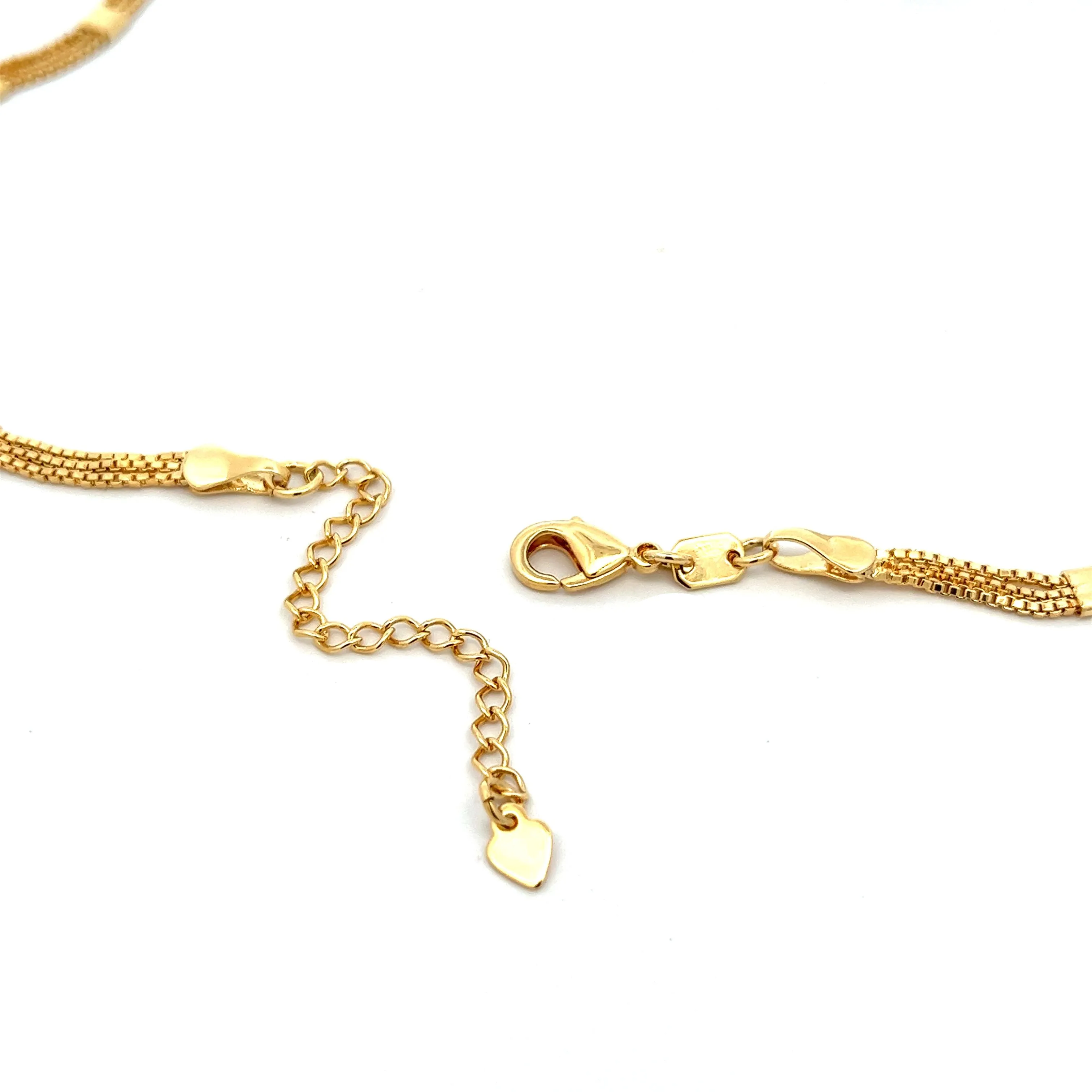 14K-gold-filled triple-strand station necklace - 16"