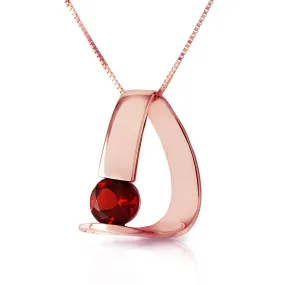 14K Solid Rose Gold Modern Necklace w/ Natural Garnet