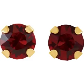 14K Yellow Imitation Ruby Inverness® Piercing Earrings