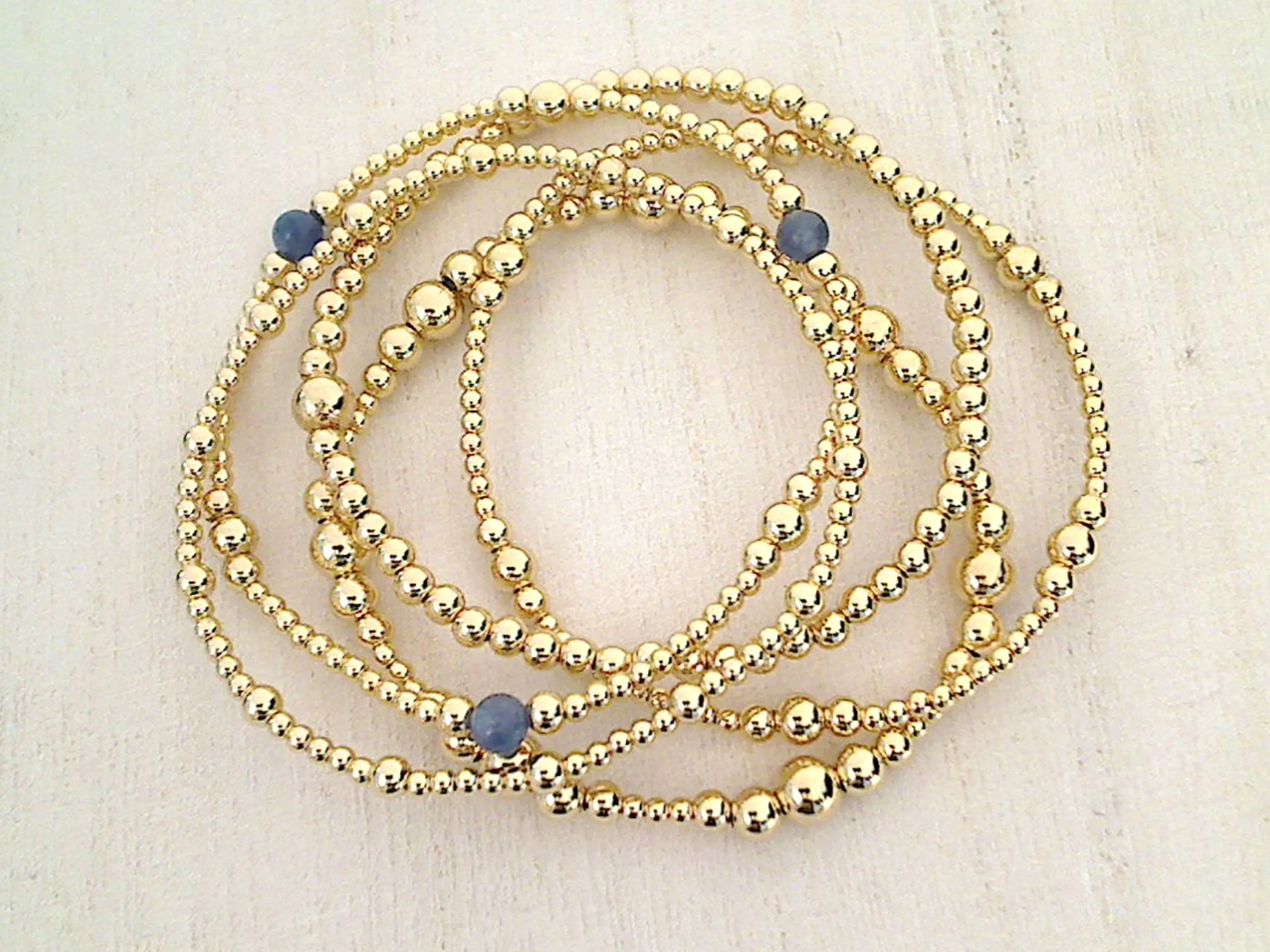 14kt Gold Filled Stretch Bracelet - Style 2 Medium