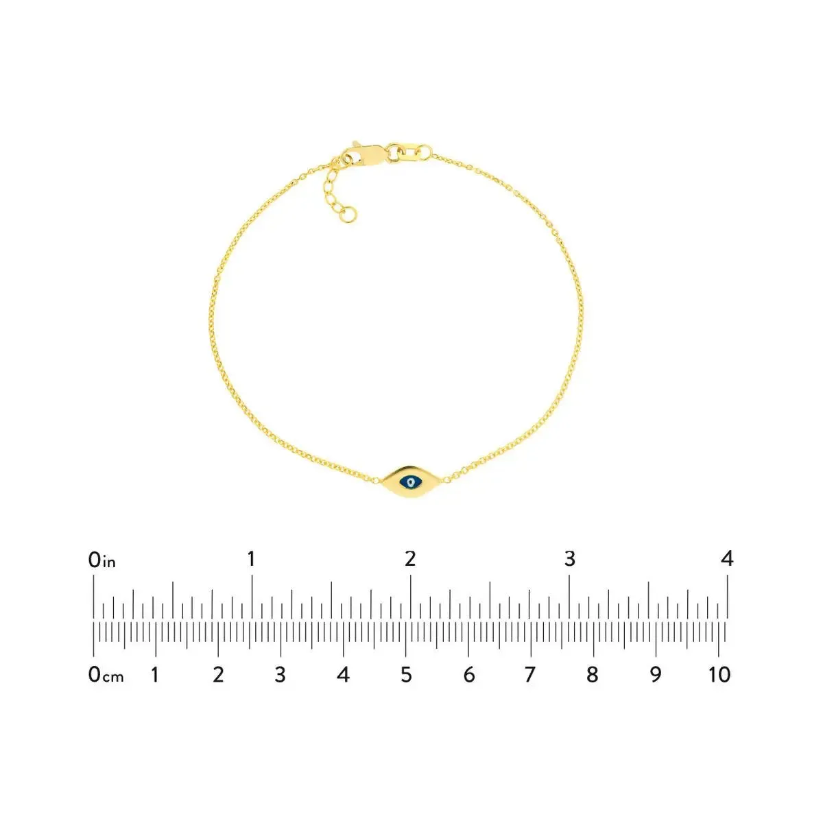 14KY Mini Evil Eye Adjustable Bracelet