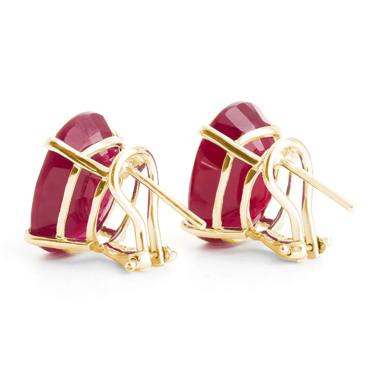 15 Carat 14K Solid Yellow Gold Intensity Ruby Earrings