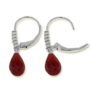 17.75 Carat 14K Solid White Gold Orlando Ruby Diamond Earrings