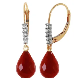 17.75 Carat 14K Solid Yellow Gold Violeta Ruby Diamond Earrings