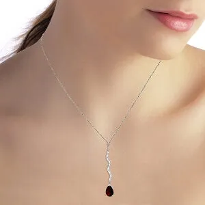 1.79 Carat 14K Solid White Gold Raise Your Lantern Garnet Diamond Necklace