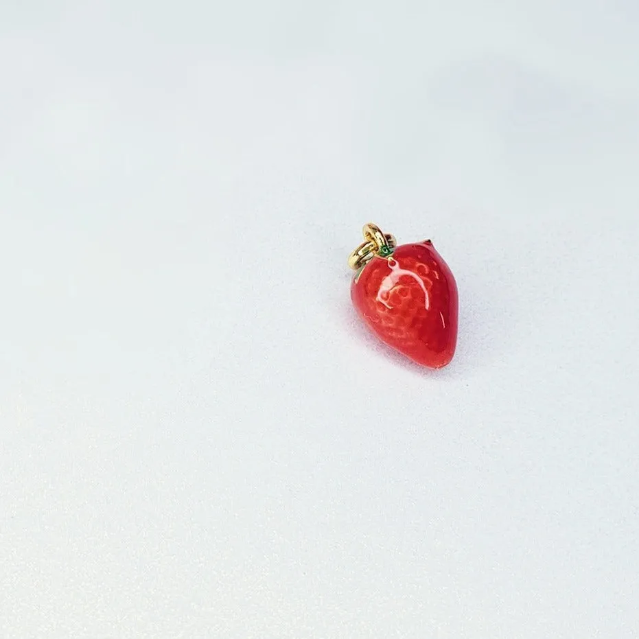 18K Real Gold Plated 3D Enamel Fruit Charm