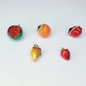 18K Real Gold Plated 3D Enamel Fruit Charm