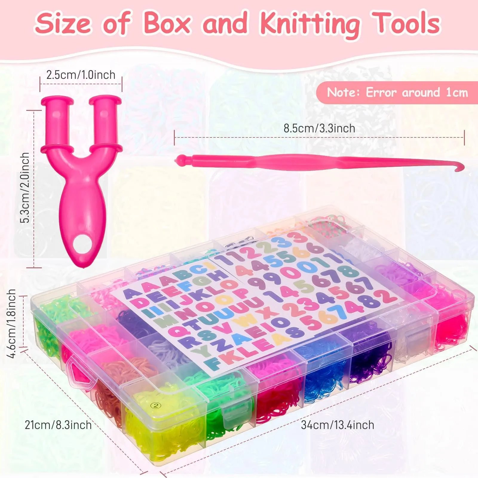 20000  Loom Bracelet Kit, 38 Colors Rubber Bands Bracelet Making Kit