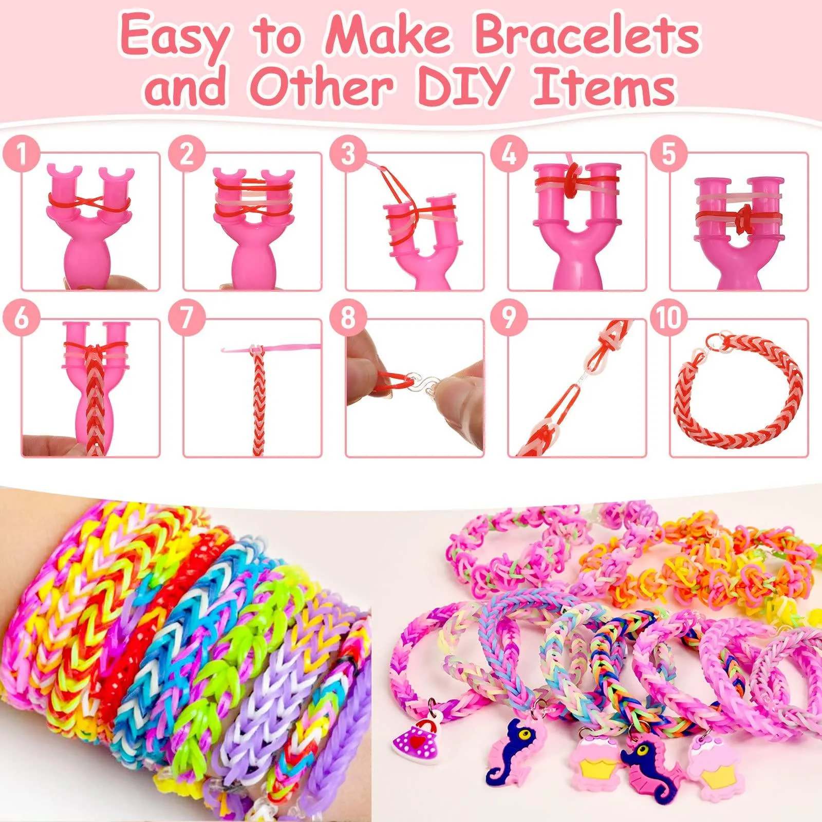 20000  Loom Bracelet Kit, 38 Colors Rubber Bands Bracelet Making Kit