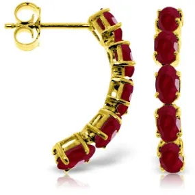 2.5 Carat 14K Solid Yellow Gold Earrings Natural Ruby