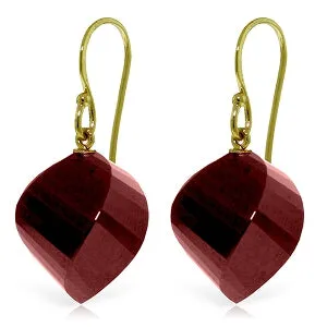 30.5 Carat 14K Solid Yellow Gold Ella Ruby Earrings