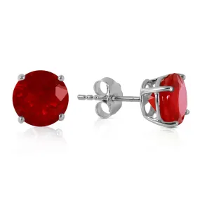 3.5 Carat 14K Solid White Gold Enthusiastic Best Ruby Earrings