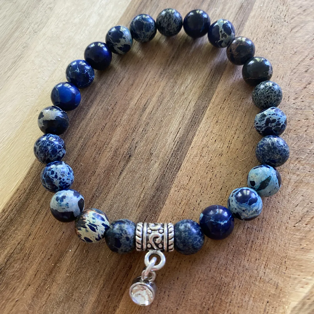 3rd Eye Chakra Intuition Indigo Jasper Bracelet