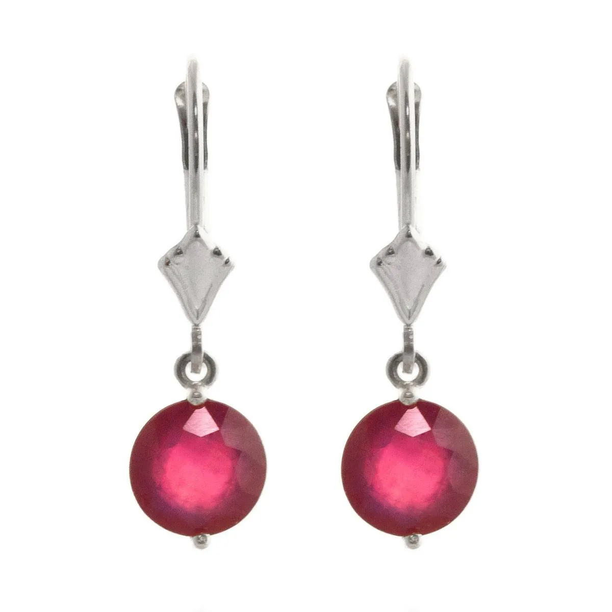 4 Carat 14K Solid White Gold Light And Free Ruby Earrings