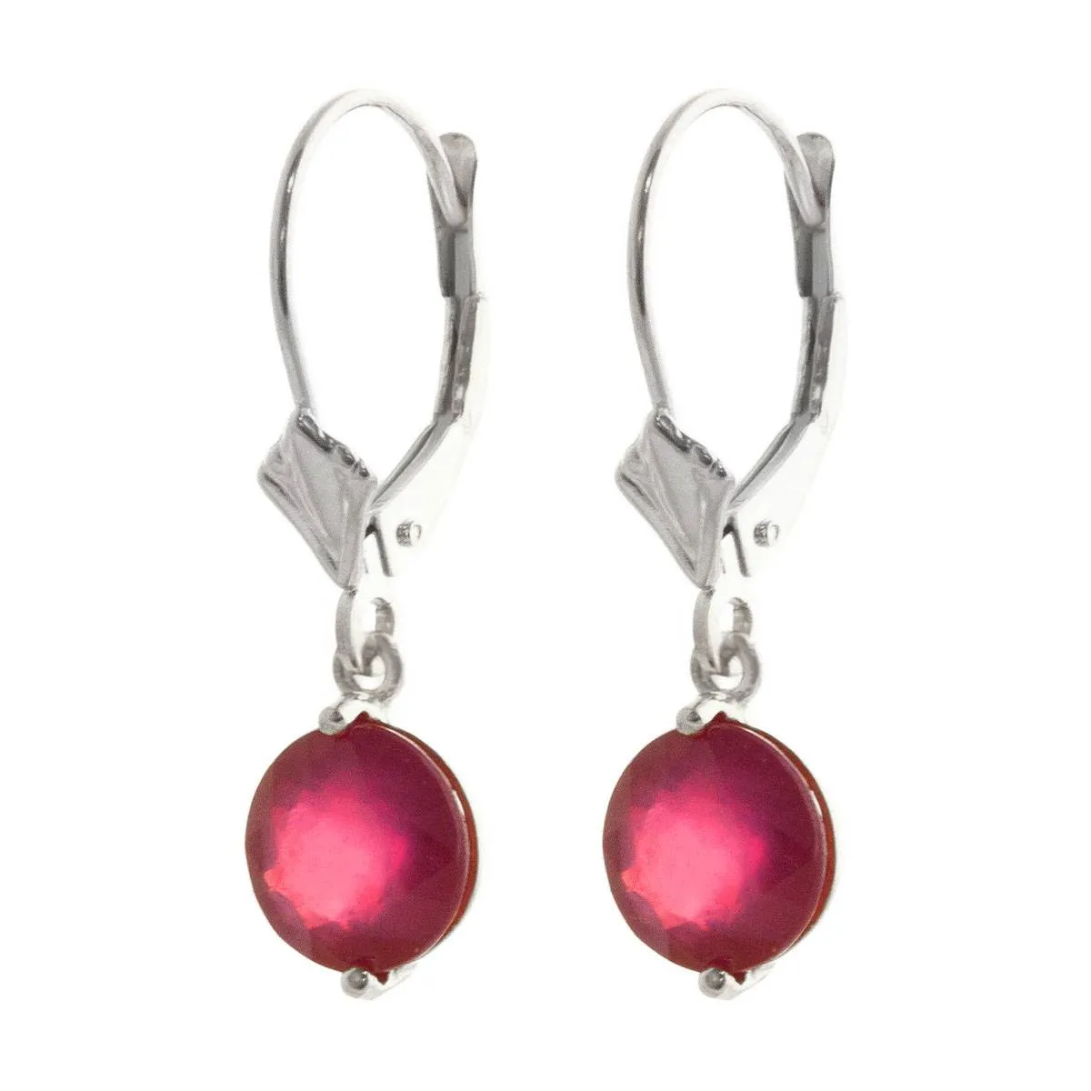 4 Carat 14K Solid White Gold Light And Free Ruby Earrings