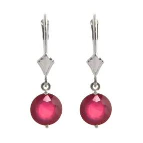 4 Carat 14K Solid White Gold Light And Free Ruby Earrings