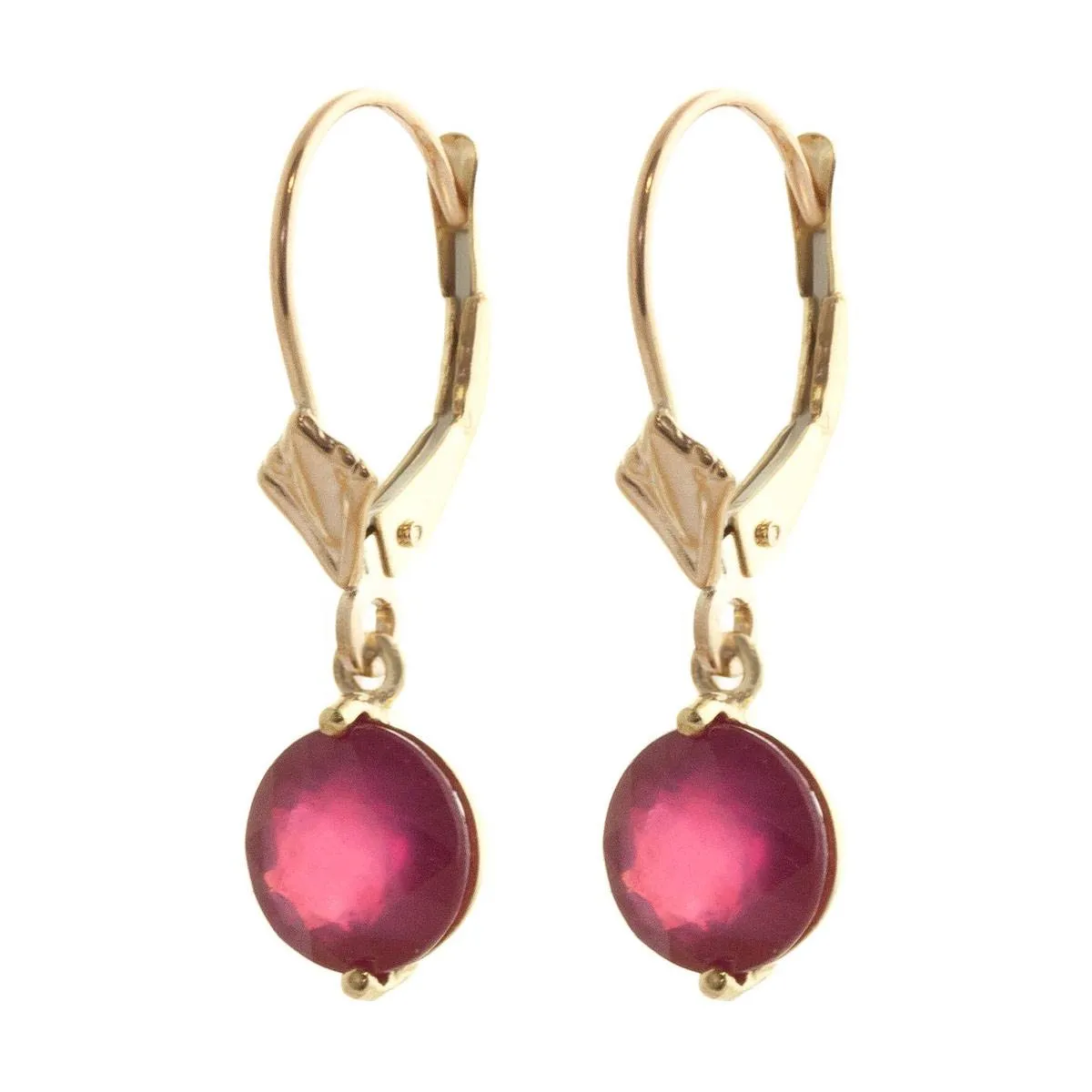 4 Carat 14K Solid Yellow Gold Trendsetter Ruby Earrings