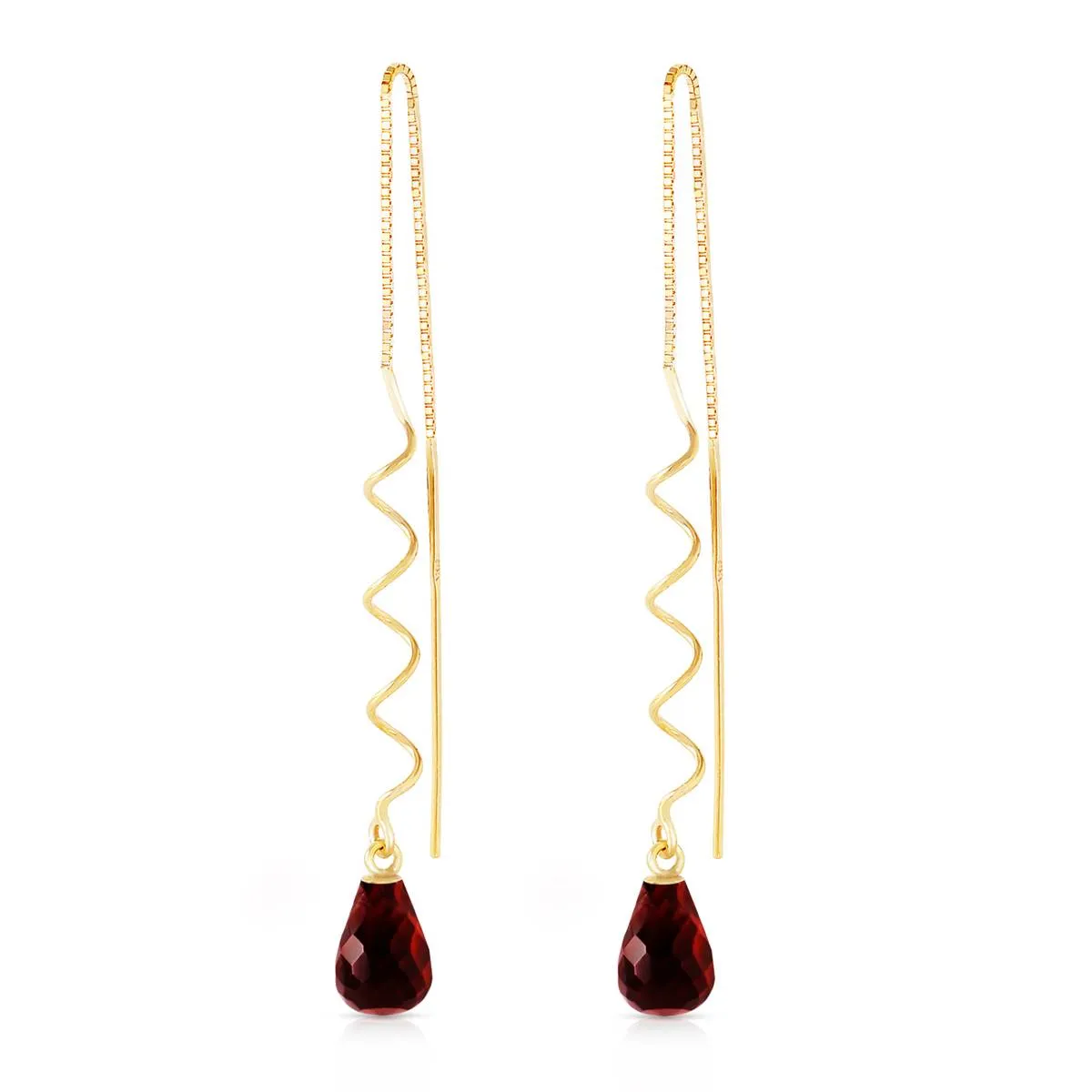 4.5 Carat 14K Solid Yellow Gold Unpredictable Journey Garnet Earrings