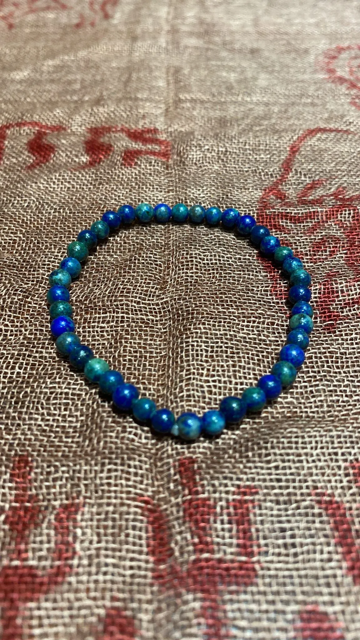 4MM Azurite-Malachite Bead Stretchy Cord Bracelet