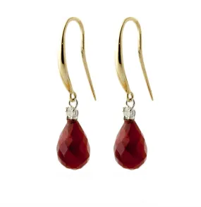 6.7 Carat 14K Solid Yellow Gold Joya Ruby Diamond Earrings