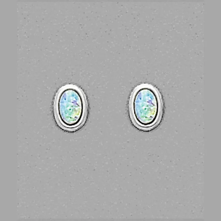 6x4 Light Blue Simulated Created Opal