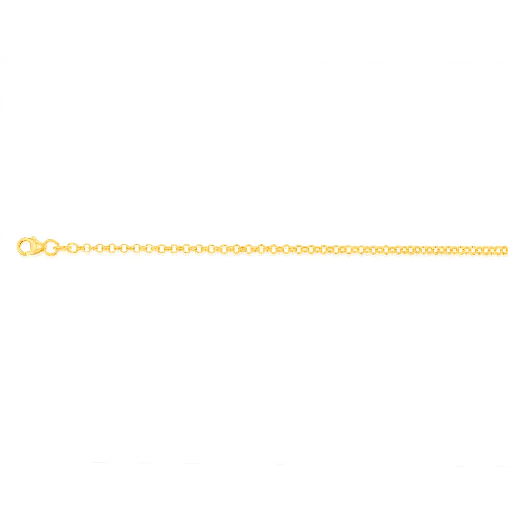 9ct Yellow Gold Silverfilled Fancy Belcher 27cm Anklet