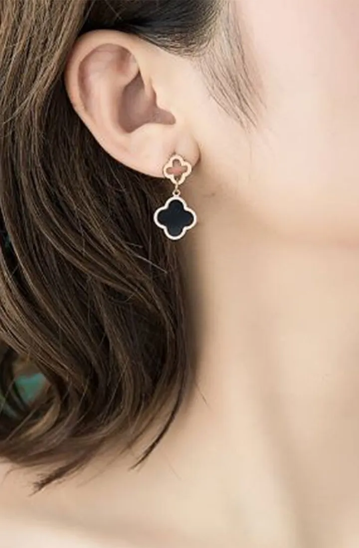 Adele Four Leaf Clover Drop Earrings