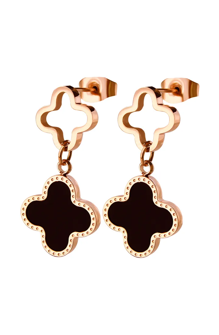 Adele Four Leaf Clover Drop Earrings