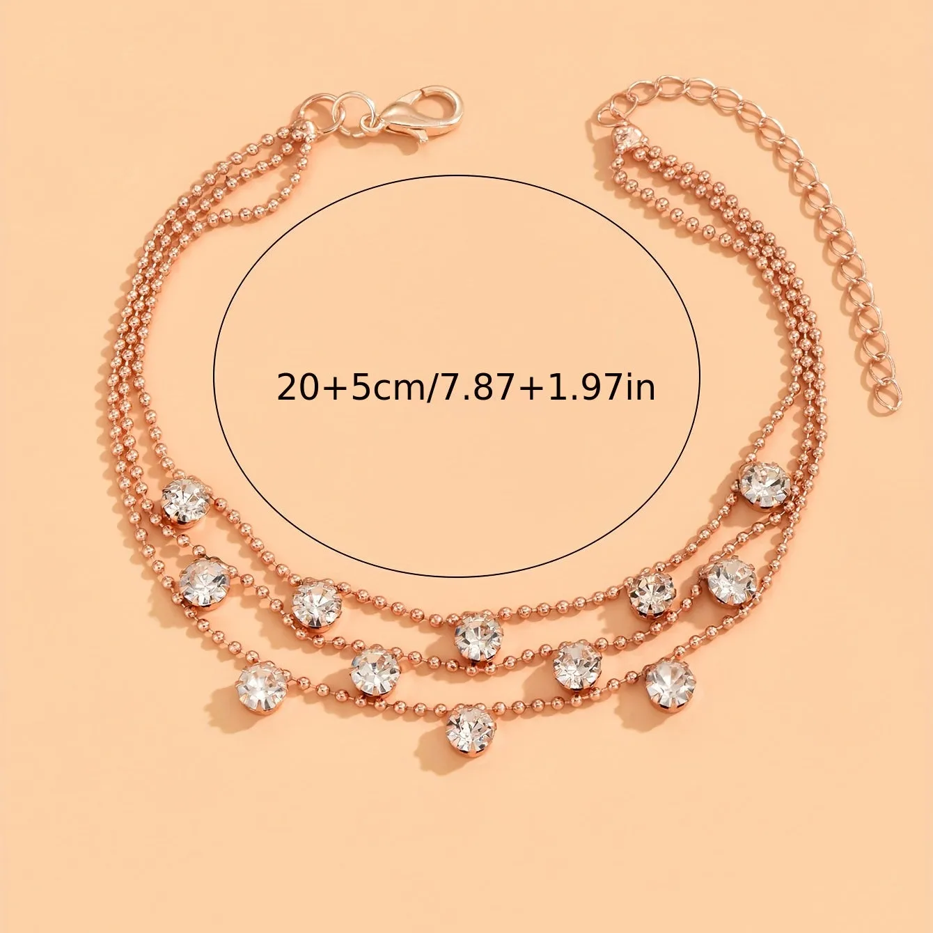 Adjustable Copper Chain Anklet with Luxurious Faux Pearls