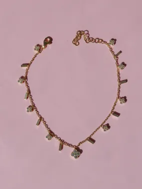 Aesthetic Clovers Anklet, 925 Sterling Silver