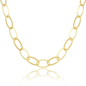 Al'Oro Rope and Gloss Ovals Necklace