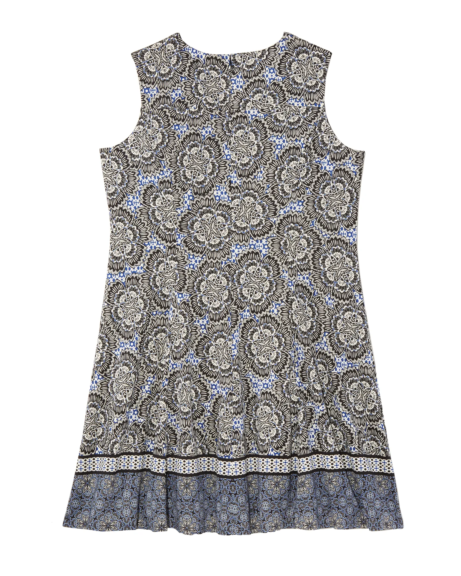 Ana Floral Scuba Dress | Light Blue / Charcoal Grey