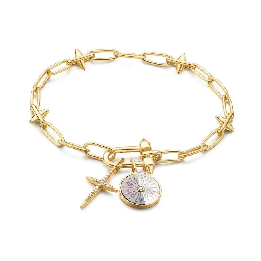 Ania Haie Gold Stud Link Charm Bracelet B048-03G