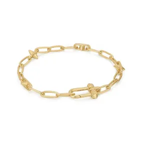 Ania Haie Gold Stud Link Charm Bracelet B048-03G