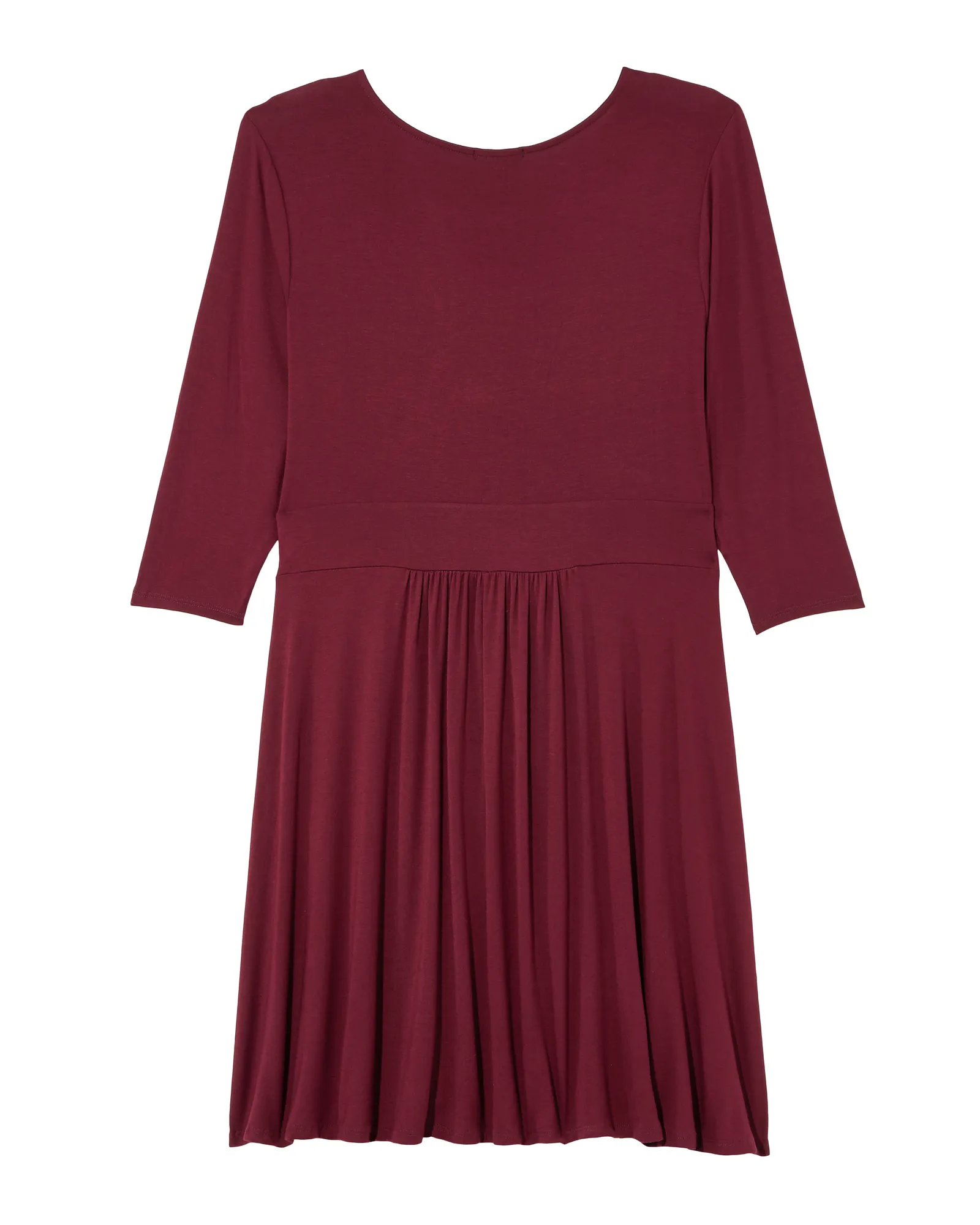 Anise 3/4 Sleeve Knotted Dress | Burgundy