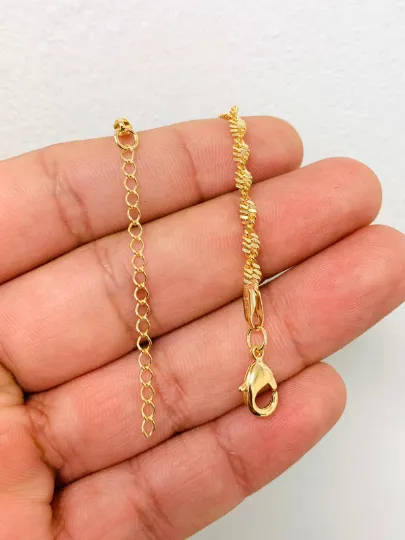 Anklet Bracelet For Women 10" / 18K Gold Filled Spiral Anklet Bracelet EXTENSION 1.5" / Sneak Anklet Bracelet / Women's Bracelet / Pulsera de Pie Para Mujer / Tobillera en Oro Laminado