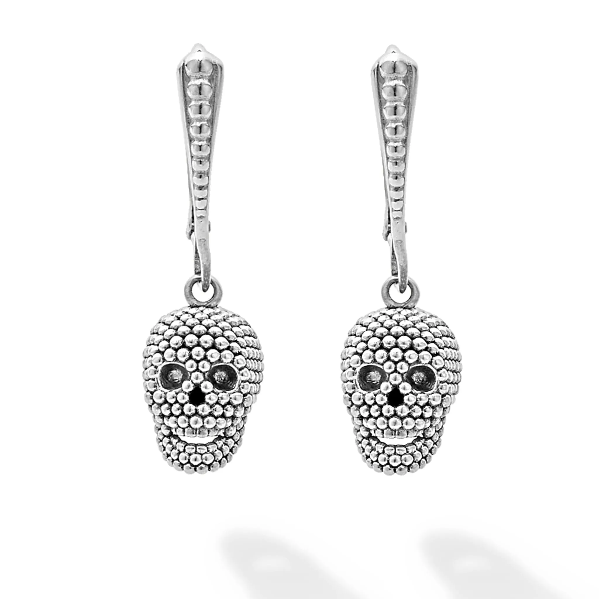 Anthem Caviar Beaded Skull Drop Earrings