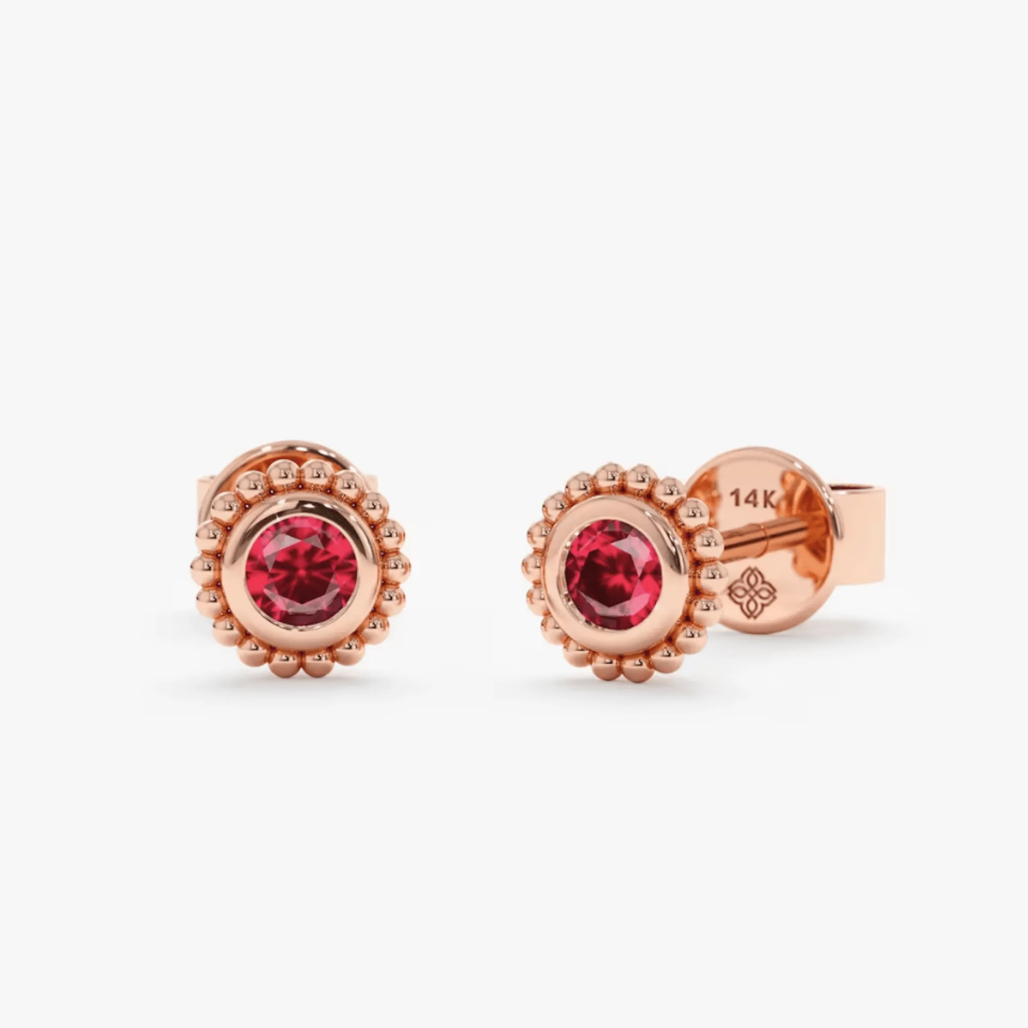 Art Deco Ruby Studs, Winnie