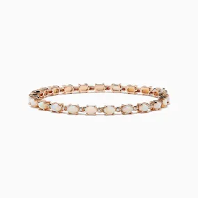 Aurora 14K Rose Gold Opal Tennis Bracelet, 4.72 TCW