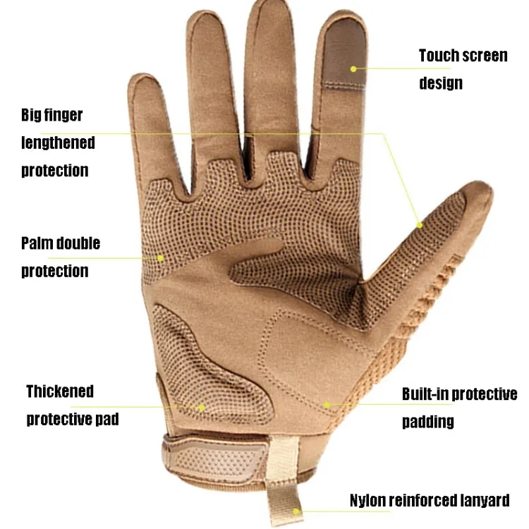 B28 Outdoor Rding Motorcycle Protective Anti-Slip Wear-Resistant Mountaineering Sports Gloves, Size: M(Wolf Brown)