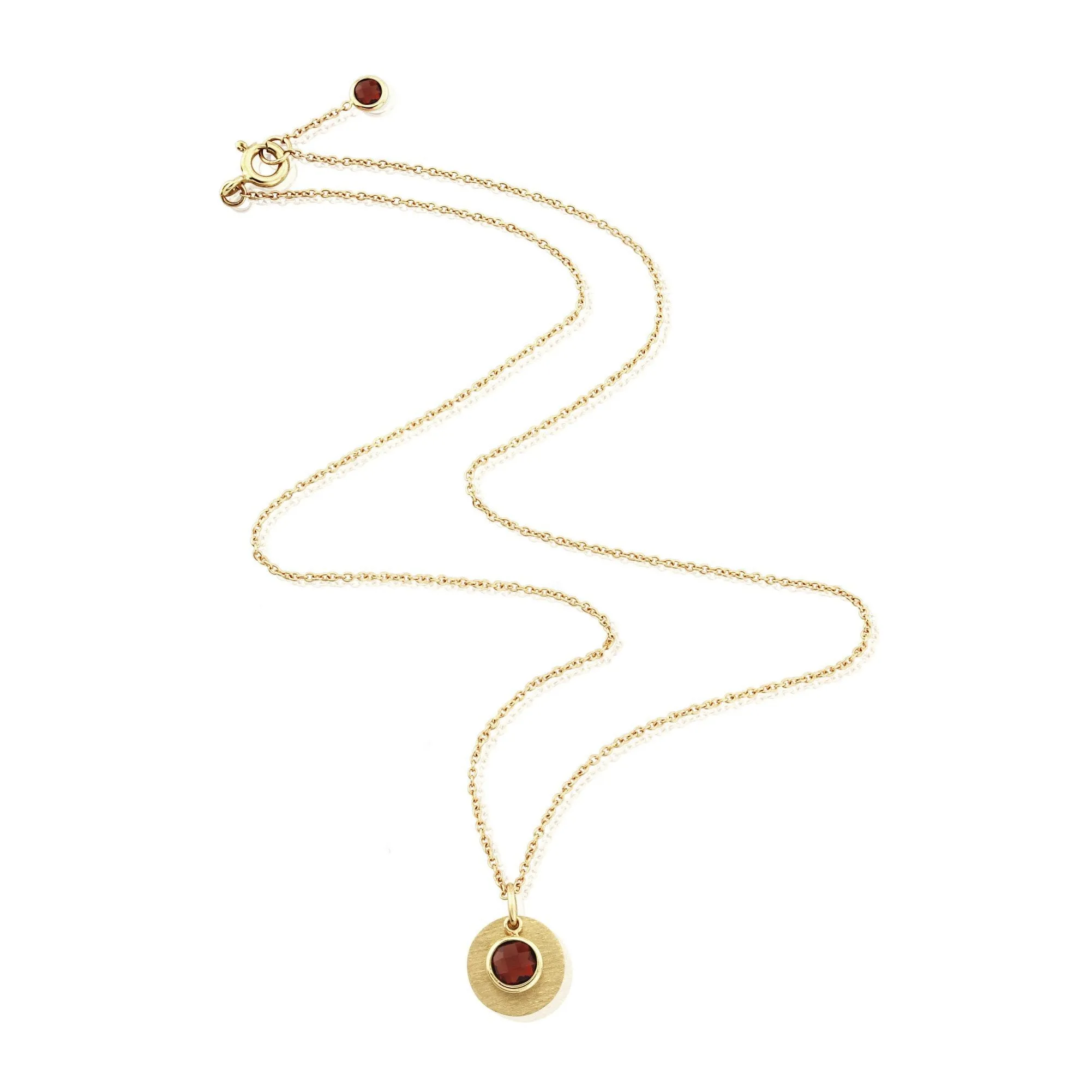 Bali 9ct Gold Garnet January Birthstone Necklace