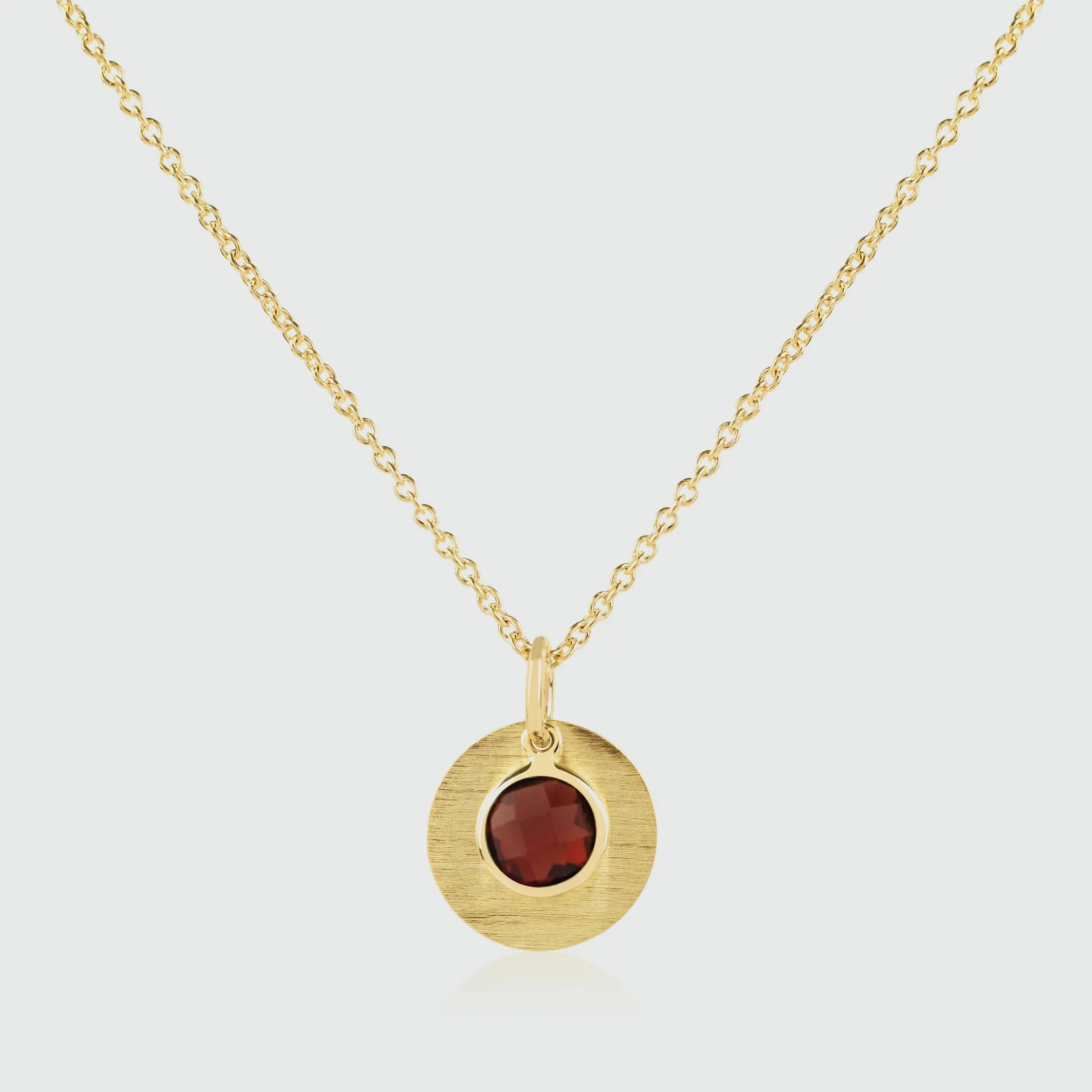 Bali 9ct Gold Garnet January Birthstone Necklace