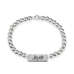 Bar Bead Bracelet Sterling Silver